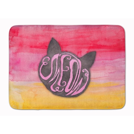 Carolines Treasures Cat Face Meow Watercolor Machine Washable Memory Foam Mat BB7358RUG